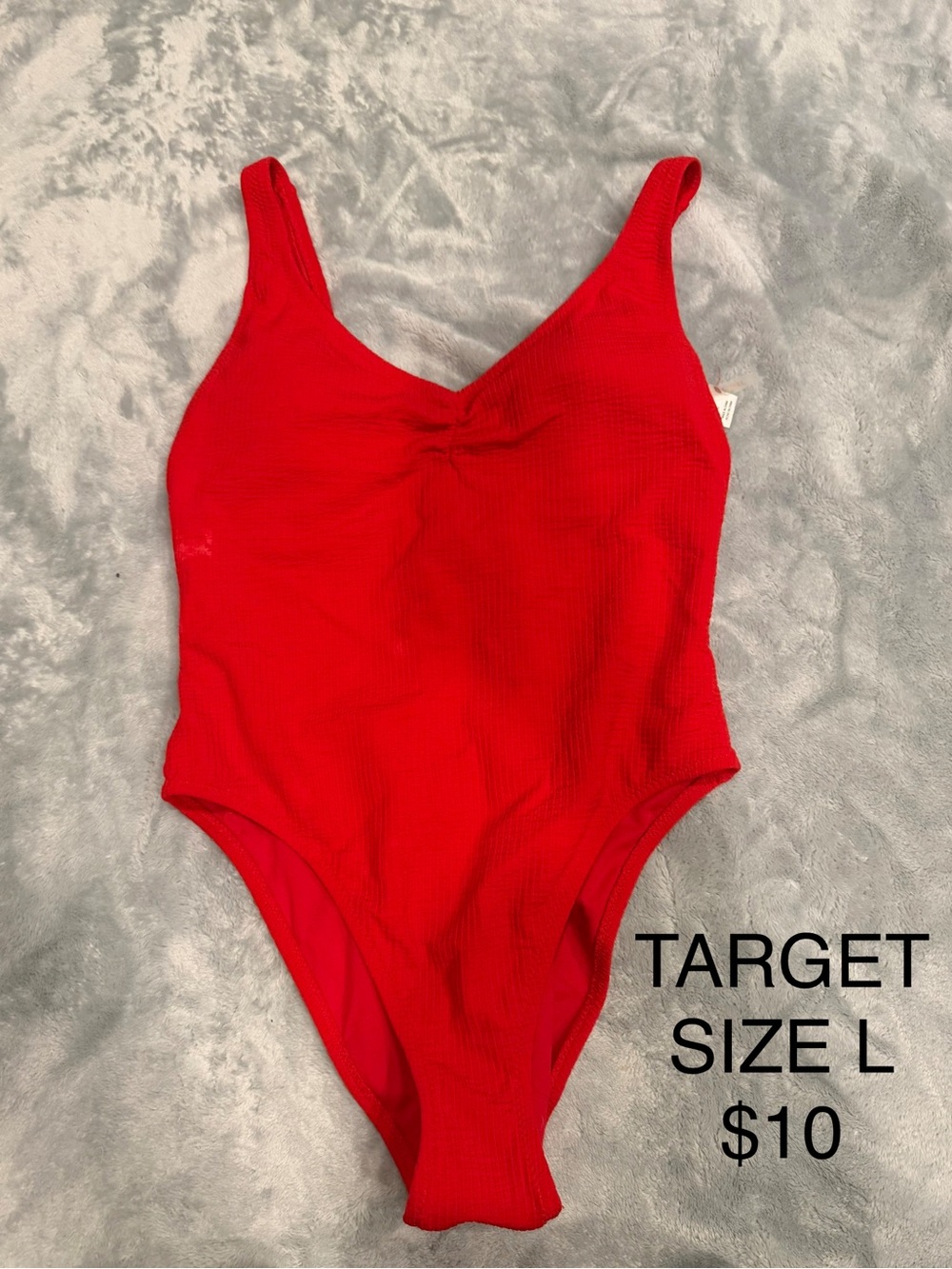 Target Red Ribbed One-Piece Swimsuit